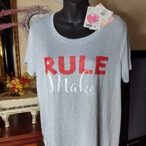 Jaclyn Intimates Pajama Top Shirt Gray Size Large A390
